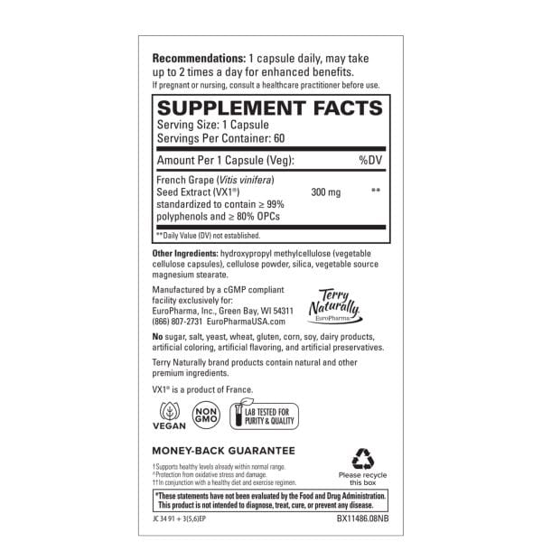 Clinical OPC French Grape Seed Extract 300mg 60 ct